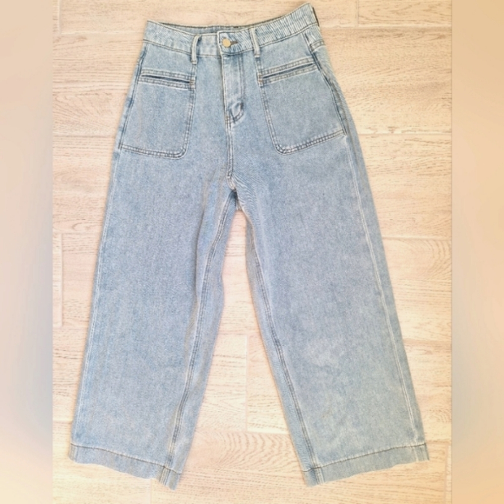Bloom Couture Right Denim women's lightwash wide leg ankle jeans medium- 28